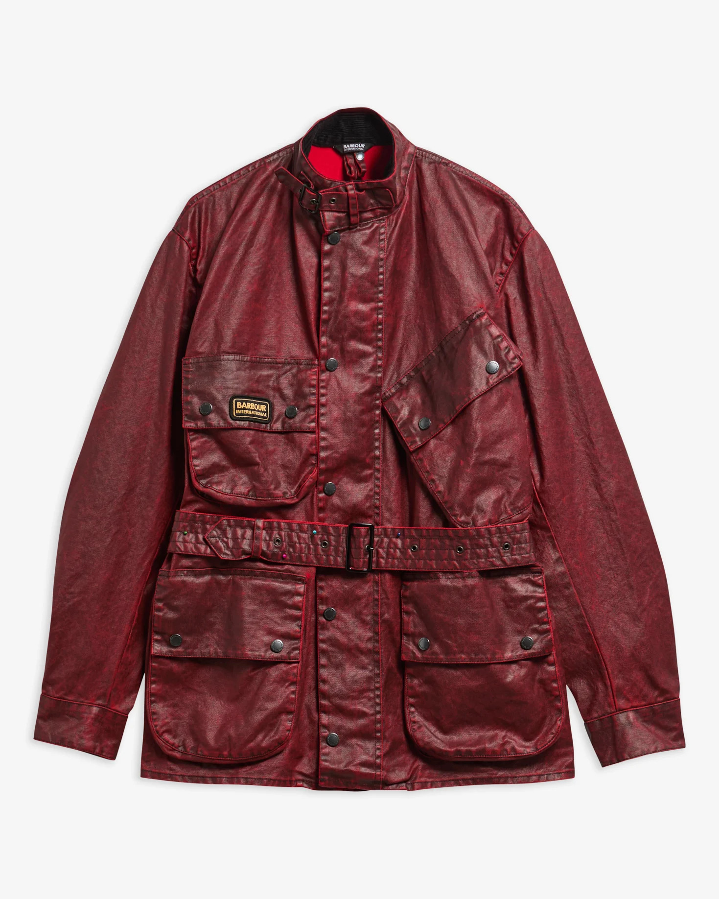 Veste décontractée Barbour International A7 90e anniversaire à l'aspect vieilli Red